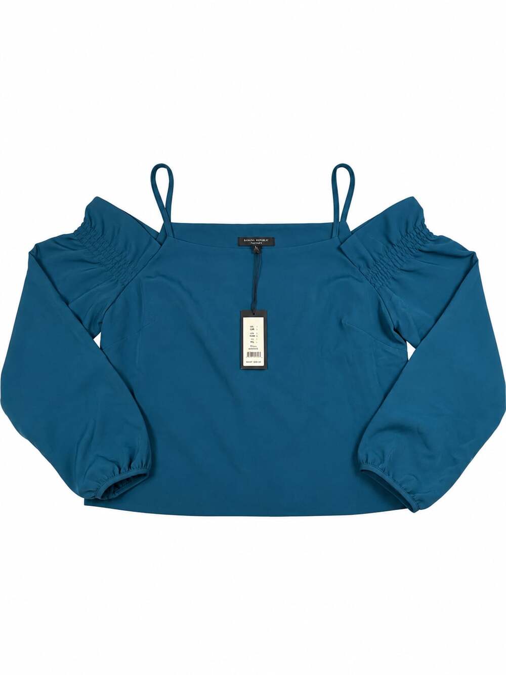Romeo + Juliet Couture Cold Shoulder Top Size L Blue Polyester Off Shoulder Tee
